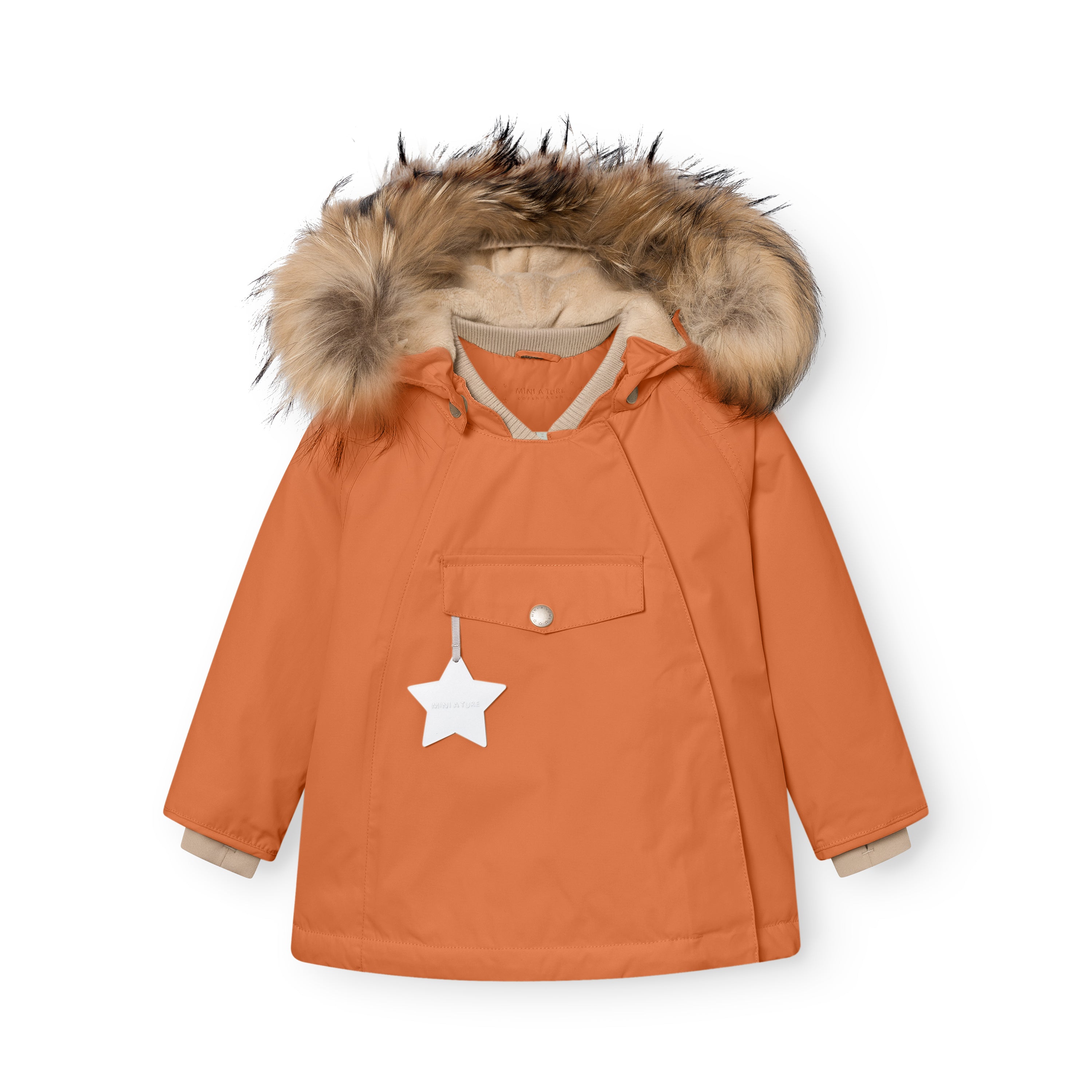 MATWANG Winterjacke mit Fleecefutter und Fell. GRS