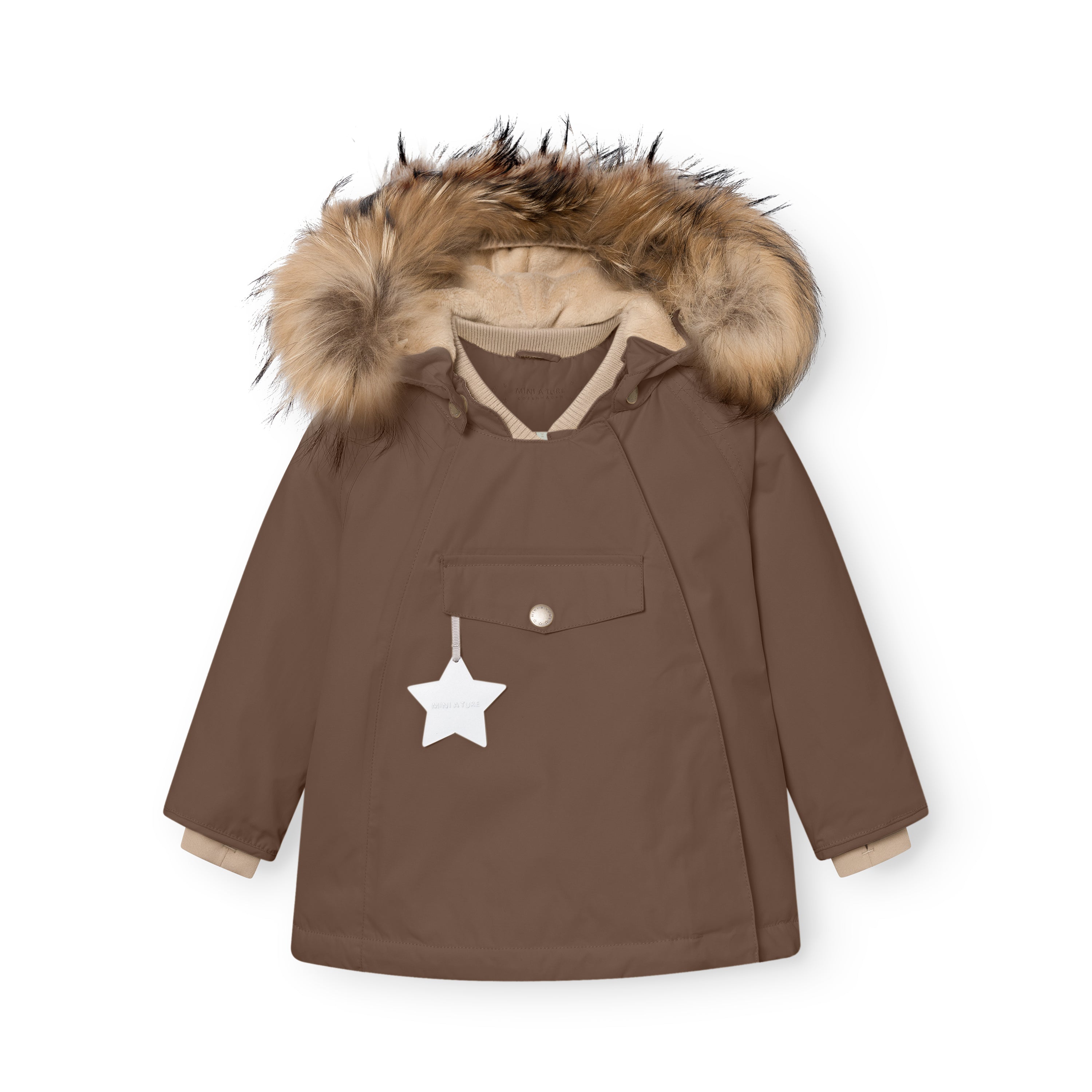 MATWANG Winterjacke mit Fleecefutter und Fell. GRS