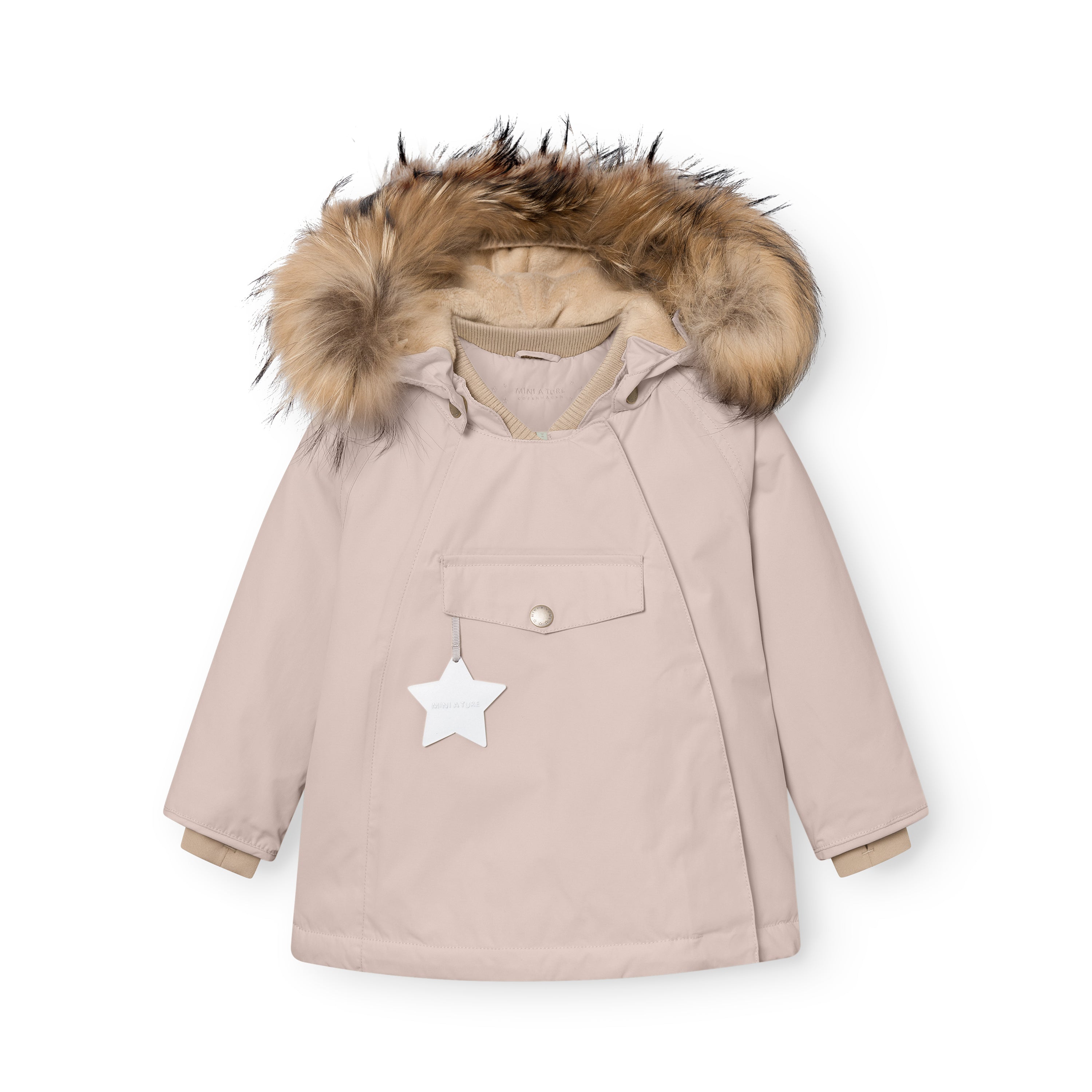 MATWANG Winterjacke mit Fleecefutter und Fell. GRS