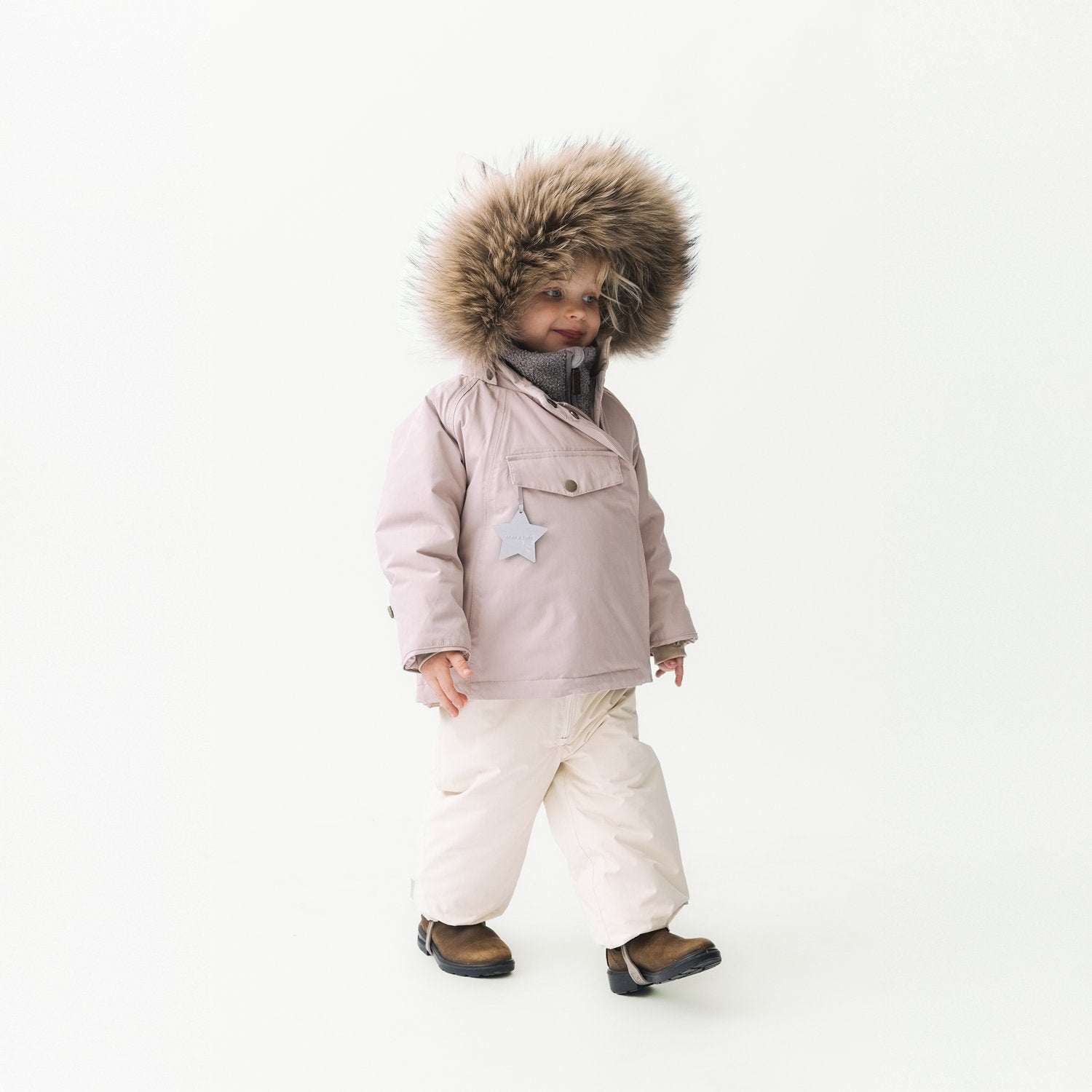 MATWANG Winterjacke mit Fleecefutter und Fell. GRS