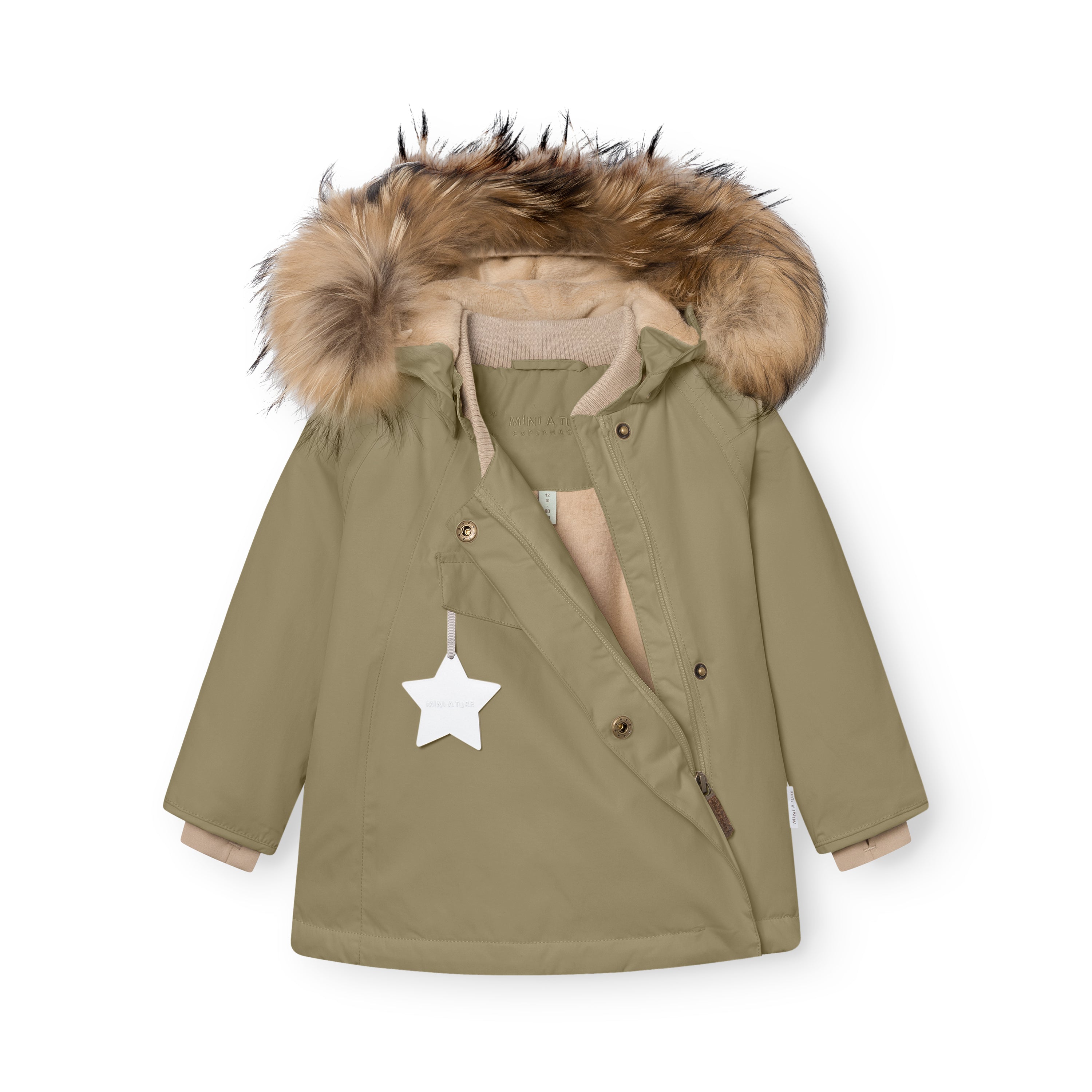 MATWANG Winterjacke mit Fleecefutter und Fell. GRS