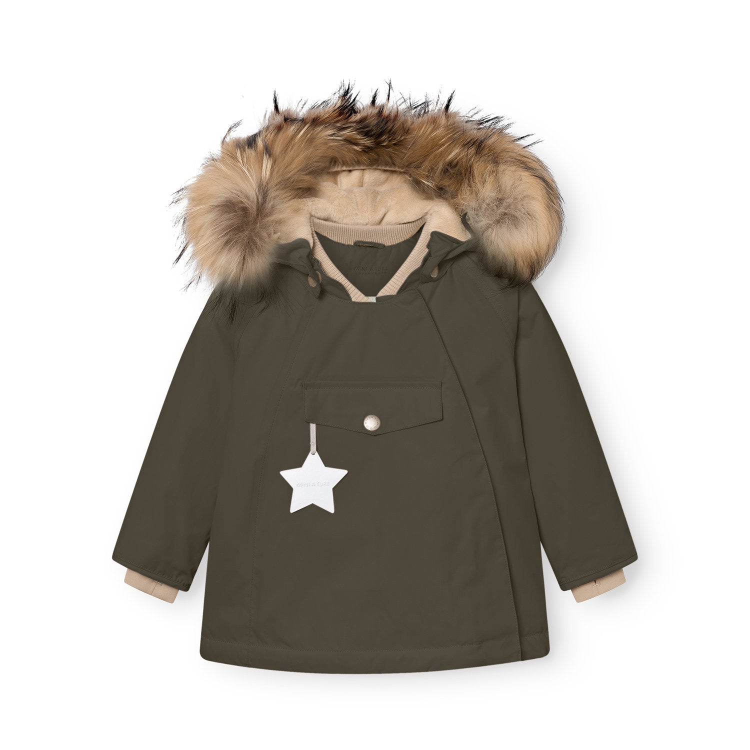 MATWANG Winterjacke mit Fleecefutter und Fell. GRS