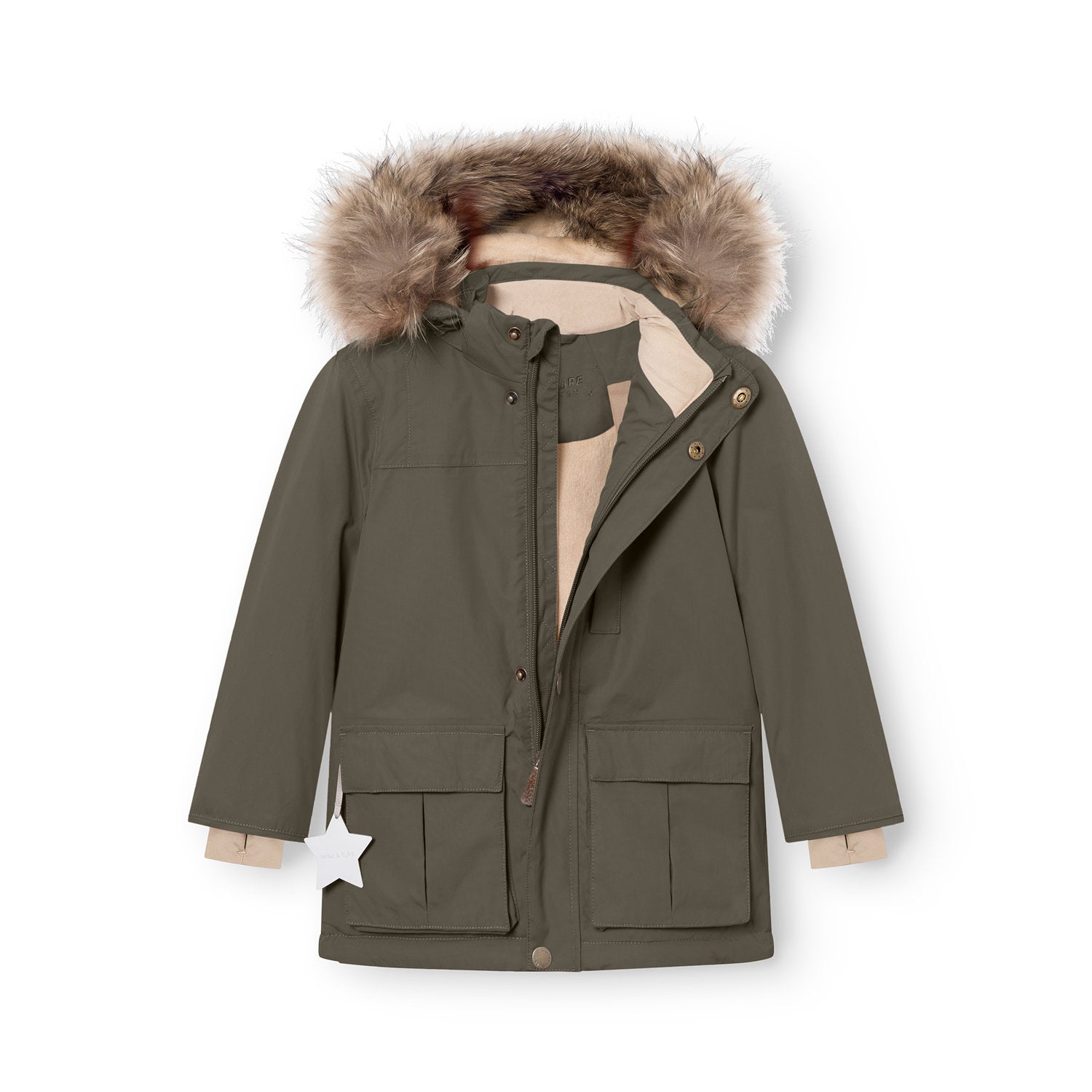 MATKASTORIO Winterjacke mit Fleecefutter und Fell. GRS