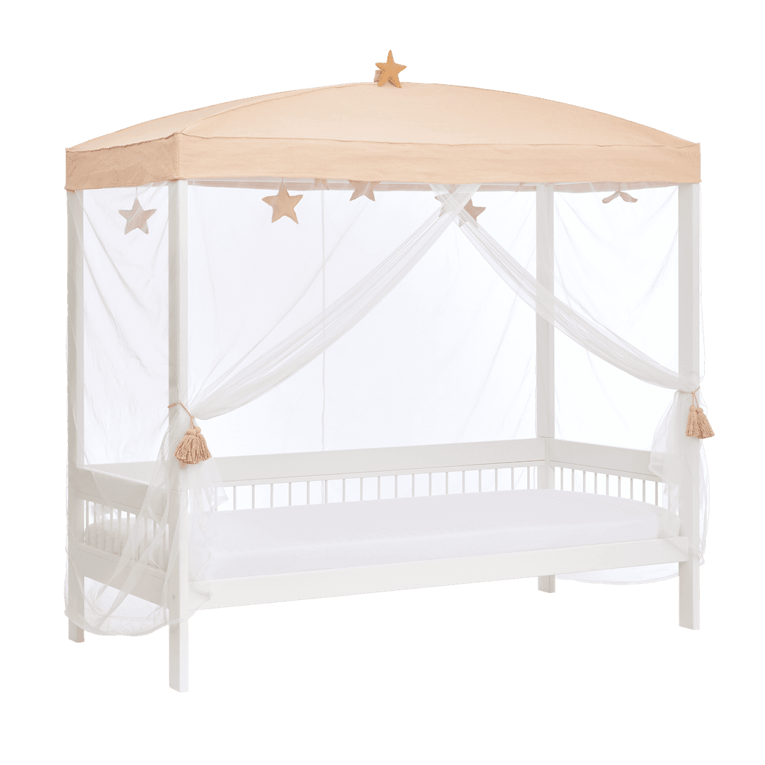 LIFETIME Kidsrooms canopy bed with peach roof and white netting – part of the Fairy Theatre collection for children's imaginative play