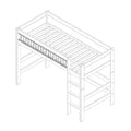 Bed Rail with white Metal Bars 154 cm Bed Front LIFETIME Kidsrooms