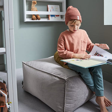 Big Velour Pouf - Grey Pouf LIFETIME Kidsrooms