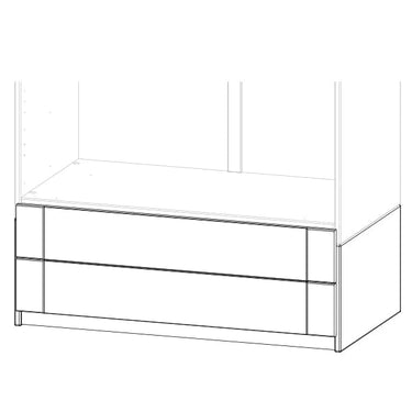 Build Up Wardrobe Unit with 2 Drawers - 100 cm Wardrobe LIFETIME Kidsrooms