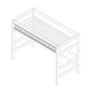 Closed Bed Rail with White Metal Bars 194 cm Bed Front LIFETIME Kidsrooms