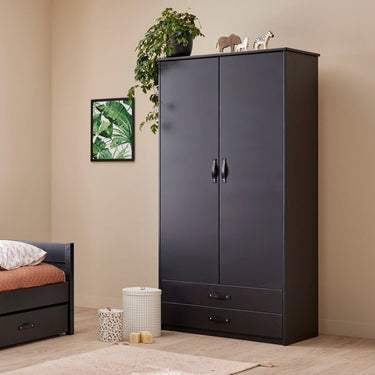 Cool kids Wardrobe with 2 Doors - Black Edition Cool Kids Furniture LIFETIME Kidsrooms