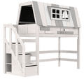 High Sleeper Bed 152 cm with House - My Hangout Bed LIFETIME Kidsrooms