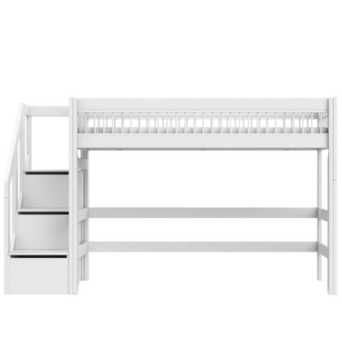 High Sleeper Bed 152 cm with Staircase - Breeze Bed LIFETIME Kidsrooms