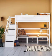 High Sleeper Bed 177 cm with Staircase Bed LIFETIME Kidsrooms