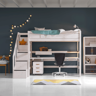 High Sleeper Bed 177 with Staircase 120x200 cm LIFETIME Kidsrooms