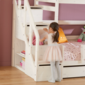 LIFETIME Kidsrooms Bed Family Bunk Bed with Staircase 90/140x200 cm