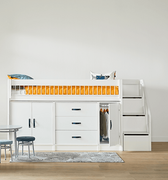 LIFETIME Kidsrooms Bed Mid Sleeper Bed 128 cm incl. Storage - Breeze