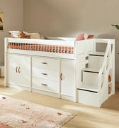 LIFETIME Kidsrooms Bed Mid Sleeper Bed incl. All-in-one Storage, 128 cm