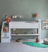 LIFETIME Kidsrooms Bed Mid Sleeper Bed with Staircase, 128 cm