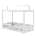 LIFETIME Kidsrooms Bed White / Premium (23) Montessori Bed with Top Construction and Bed Rails