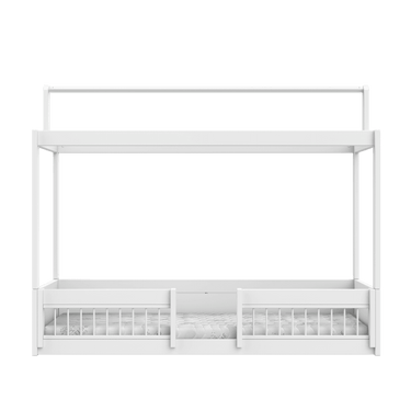 LIFETIME Kidsrooms Bed White / Premium (23) Montessori Bed with Top Construction and Bed Rails