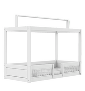 LIFETIME Kidsrooms Bed White / Premium (23) Montessori Bed with Top Construction and Bed Rails