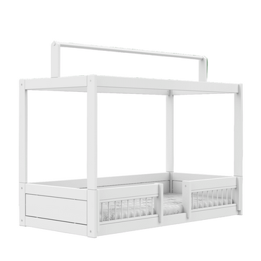 LIFETIME Kidsrooms Bed White / Premium (23) Montessori Bed with Top Construction and Bed Rails