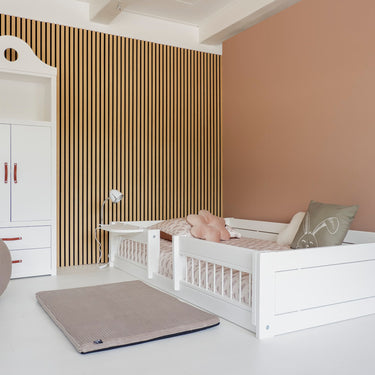 LIFETIME Kidsrooms Bed White / Premium (23) Montessori Bed with Top Construction and Bed Rails 120x200 cm