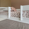 LIFETIME Kidsrooms Bed White / Premium (23) Montessori Bed with Top Construction and Bed Rails 120x200 cm