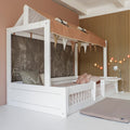 LIFETIME Kidsrooms Bed White / Premium (23) Montessori Bed with Top Construction and Bed Rails 120x200 cm