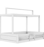 LIFETIME Kidsrooms Bed White / Premium (23) Montessori Bed with Top Construction and Bed Rails 120x200 cm