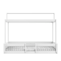 LIFETIME Kidsrooms Bed White / Premium (23) Montessori Bed with Top Construction and Bed Rails 120x200 cm