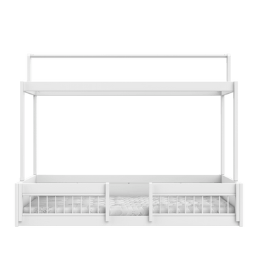 LIFETIME Kidsrooms Bed White / Premium (23) Montessori Bed with Top Construction and Bed Rails 120x200 cm