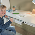 LIFETIME Kidsrooms Desk White Electrical Adjustable Desk with Drawer and USB