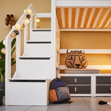 LIFETIME Kidsrooms High Sleeper Bed 177 with Staircase 120x200 cm