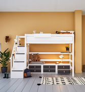 LIFETIME Kidsrooms High Sleeper Bed 177 with Staircase 120x200 cm
