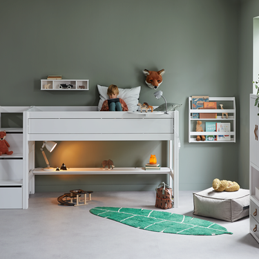 LIFETIME Kidsrooms Mid Sleeper Bed 128 cm with Staircase 120x200 cm