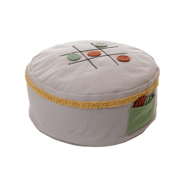 LIFETIME Kidsrooms Pouf Round tic tac toe Pouf - Olympic Dreams