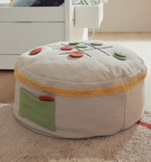 LIFETIME Kidsrooms Pouf Round tic tac toe Pouf - Olympic Dreams