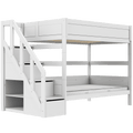 LIFETIME Kidsrooms White / Premium Bunk Bed with Staircase 120x200 cm