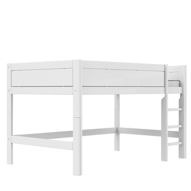 LIFETIME Kidsrooms White / Premium Mid Sleeper Bed with Ladder 120x200 cm
