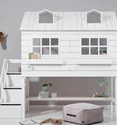 Mid Sleeper Bed 128 cm with House - Lake House Bed LIFETIME Kidsrooms