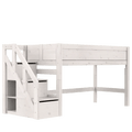 Mid Sleeper Bed 128 cm with Staircase Bed LIFETIME Kidsrooms