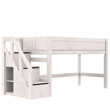 Mid Sleeper Bed 128 cm with Staircase Bed LIFETIME Kidsrooms