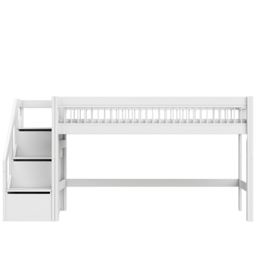 Mid Sleeper Bed 128 cm with Staircase - Breeze Bed LIFETIME Kidsrooms