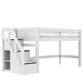 Mid Sleeper Bed 128 cm with Staircase - Breeze Bed LIFETIME Kidsrooms