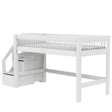 Mid Sleeper Bed 128 cm with Staircase - Breeze Bed LIFETIME Kidsrooms