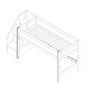 Parts for Mid Sleeper Bed 128 cm Rebuild Part LIFETIME Kidsrooms