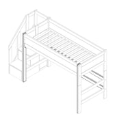 Parts for High Sleeper Bed 152 cm Rebuild Part LIFETIME Kidsrooms