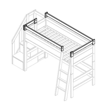 Safety Guard with Front and Side Opening for Slanted Ladder Bed accessory LIFETIME Kidsrooms