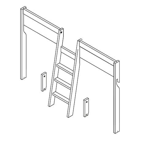 Slanted Ladder, Fronts and Parts for 4 - in - 1 Beds Rebuild Part LIFETIME Kidsrooms