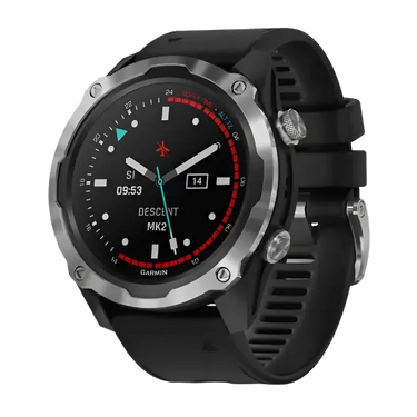 Descent™ Mk2, rustfrit stål med sort rem 010-02132-10 fra Garmin